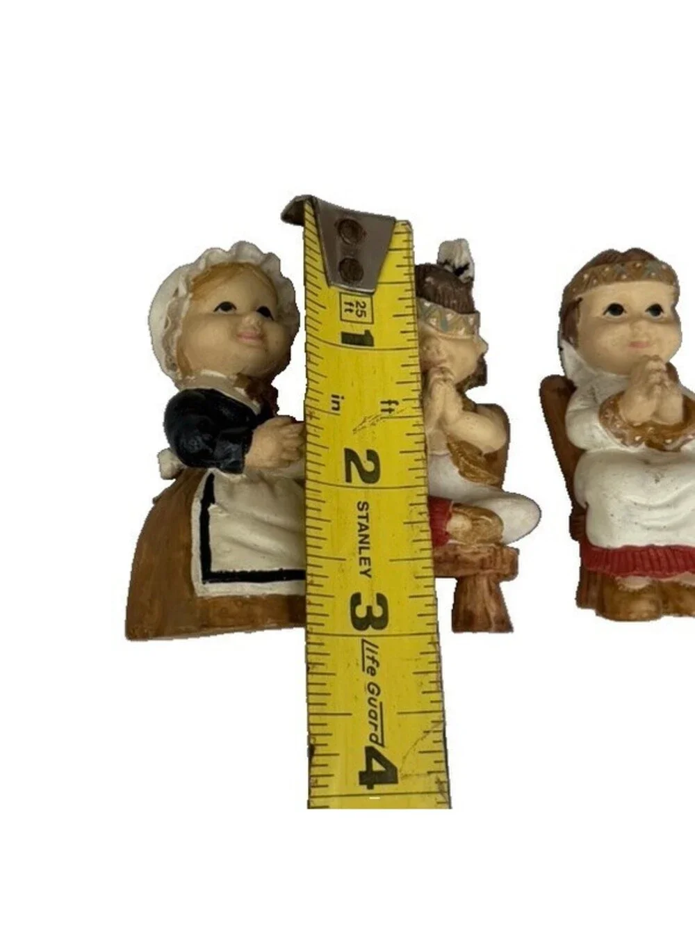 Thanksgiving Pilgrim Figurines Set of 5 Crowning Torch Resin Bob Scheeberg